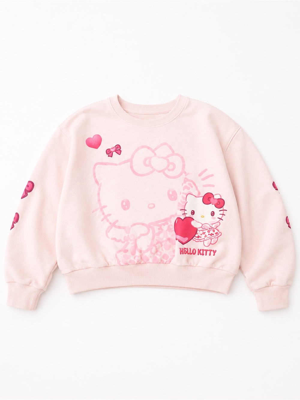 Hello Kitty Light Pink Graphic Crewneck Sweatshirt